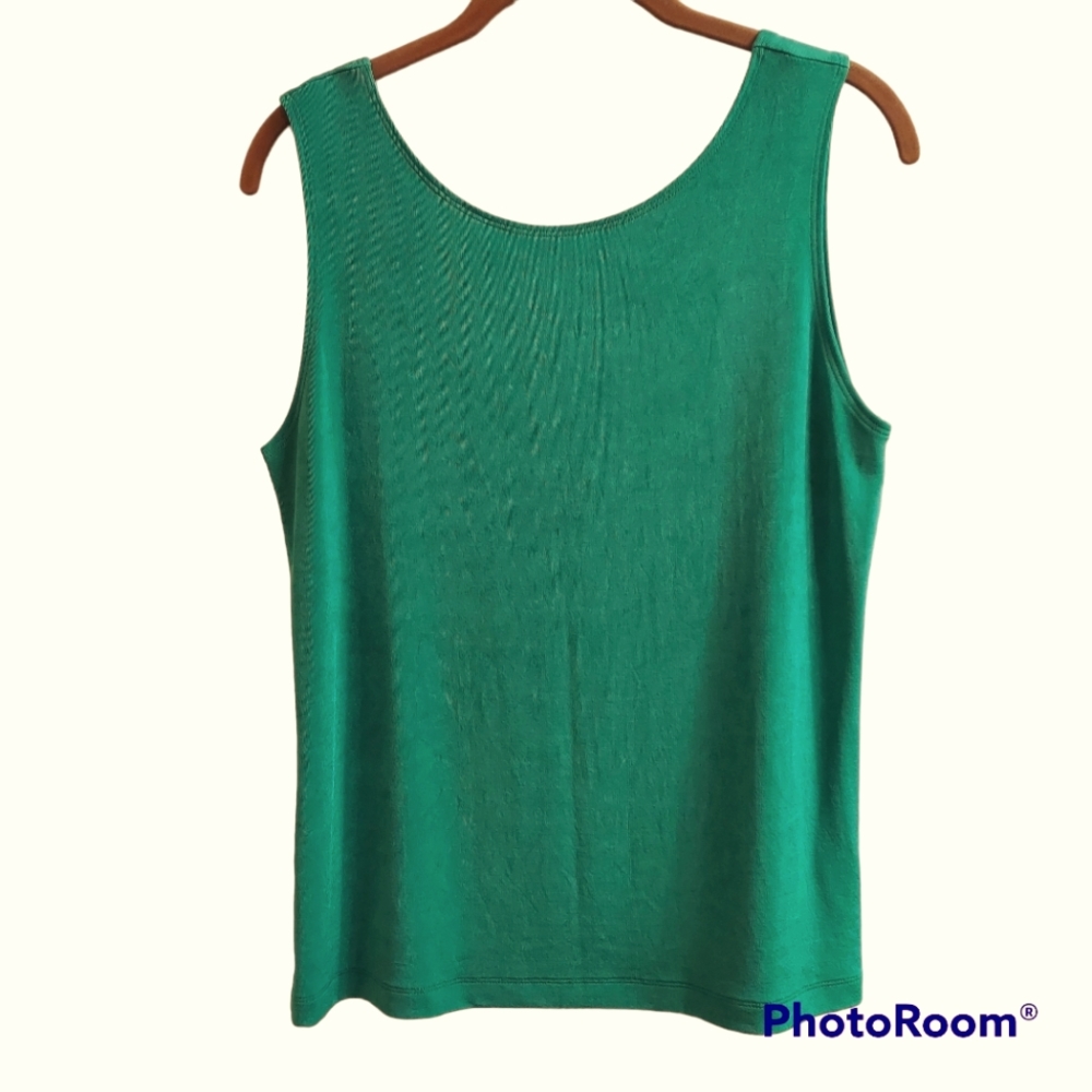 CHICO'S TRAVELERS ESSENTIALS Reversable Tank Green Size 8  NWT
